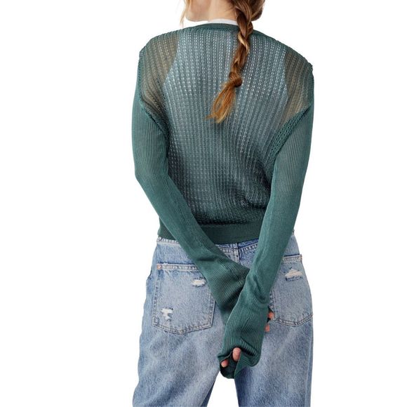 Free People Crewneck Sweater Jaded Size M - Picture 2 of 10